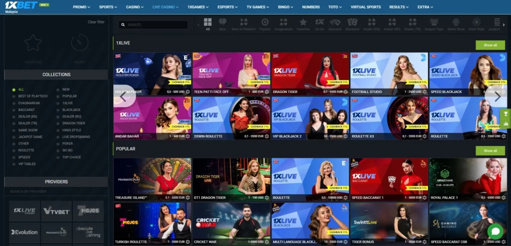 1XBet Live Casino Malaysia